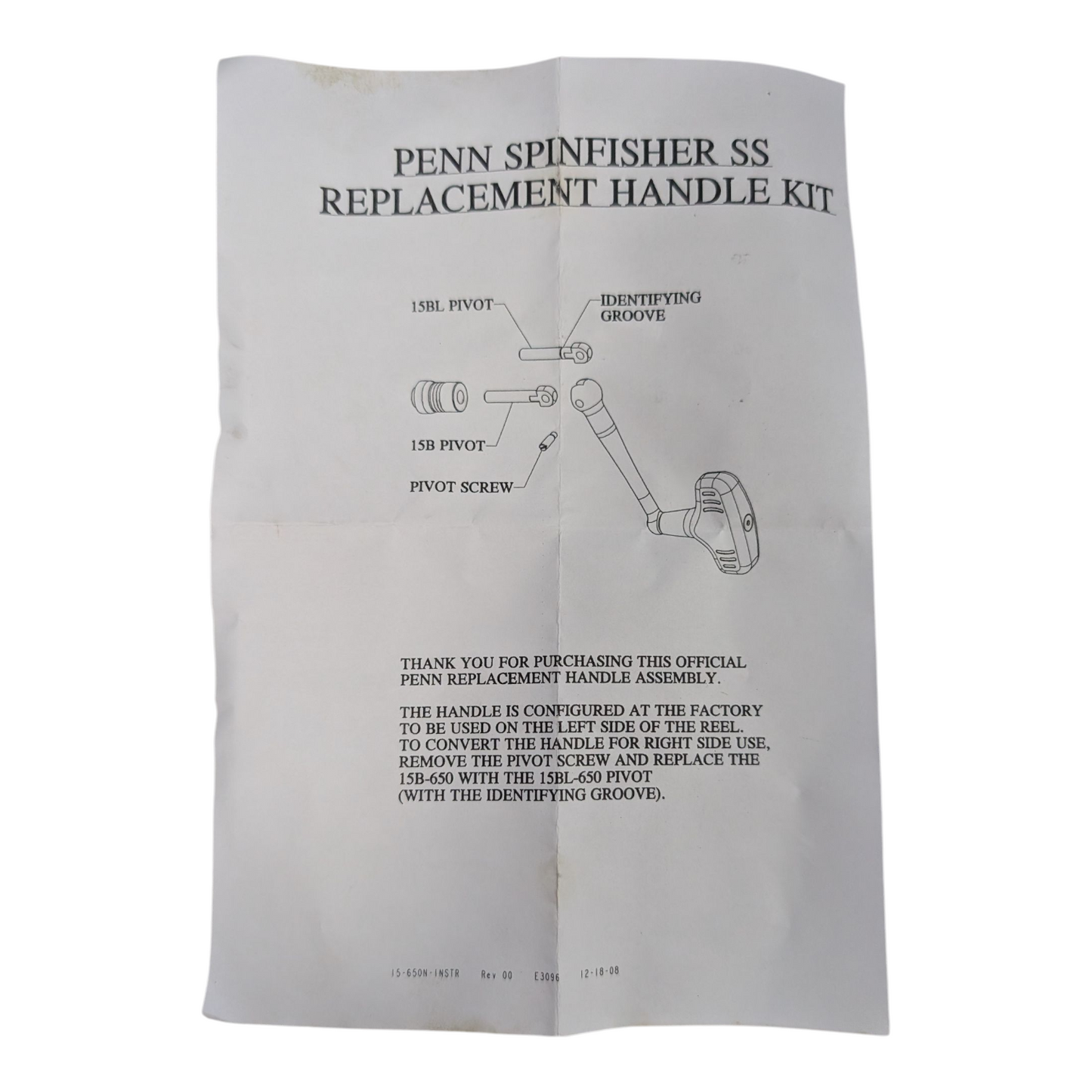 Penn Spinfisher 650SS Handle Assembly (LHW or RHW)