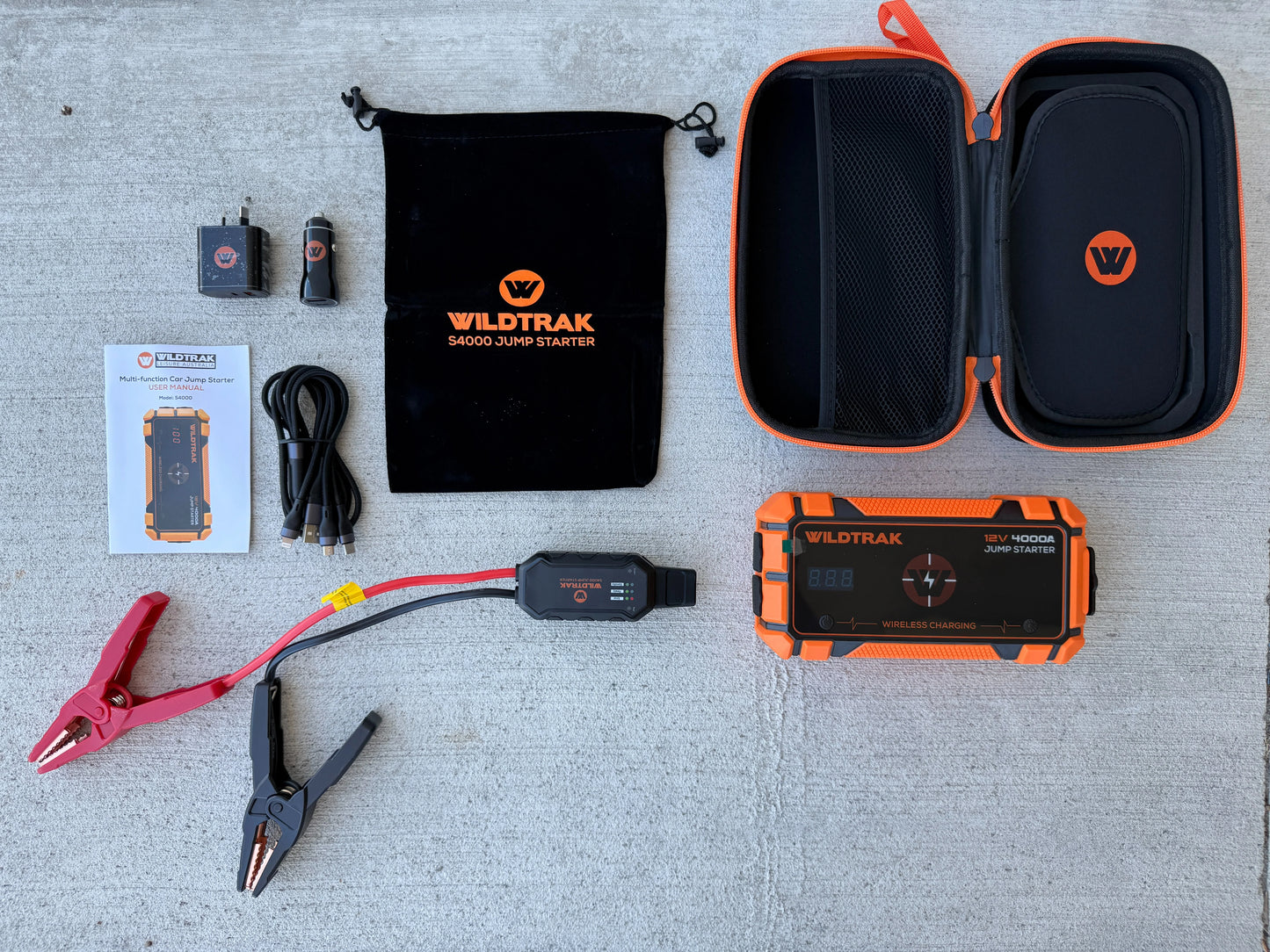 WildTrak Heavy-Duty 4000A 28KMAH HP Lithium Car & 4WD Jump Starter