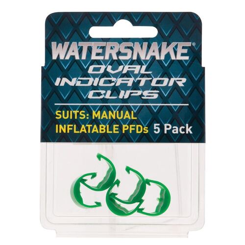 Watersnake Green Indicator Clips 5 pack Oval for Manual Inflatable