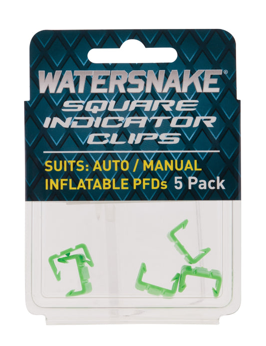 Watersnake Green Indicator Clips 5 pack Square for Auto/Manual Inflatable